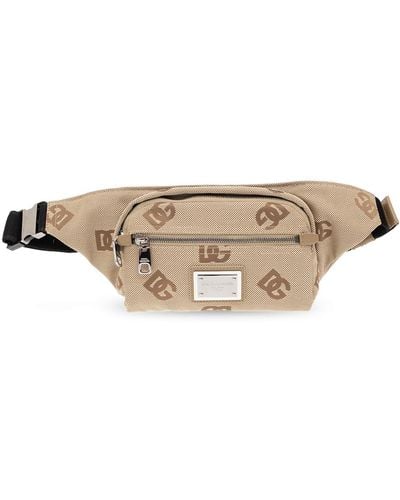 Dolce & Gabbana Belt Bag With Monogram - Natural
