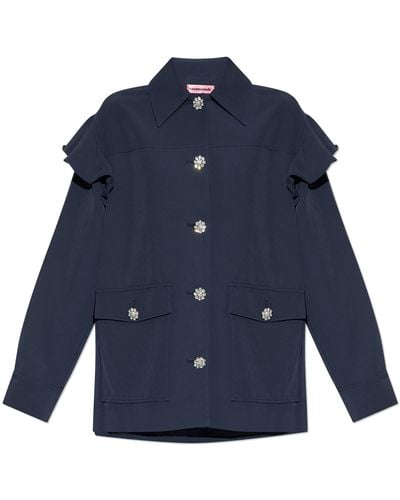 Custommade• 'fideli' Jacket With Glistening Buttons, - Blue