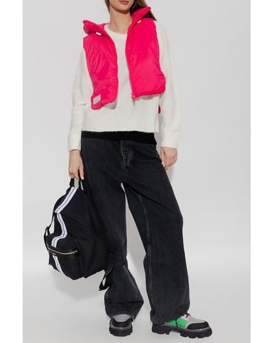 Yves Salomon Cropped Vest With Hood - Pink