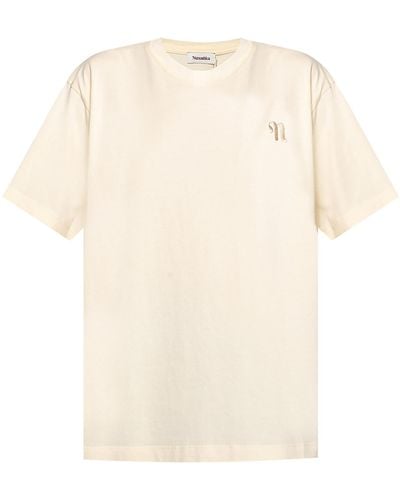 Nanushka ‘Rece’ T-Shirt With Logo - Natural
