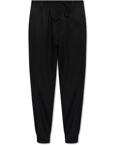 Y-3 Trousers With Logo, - Black