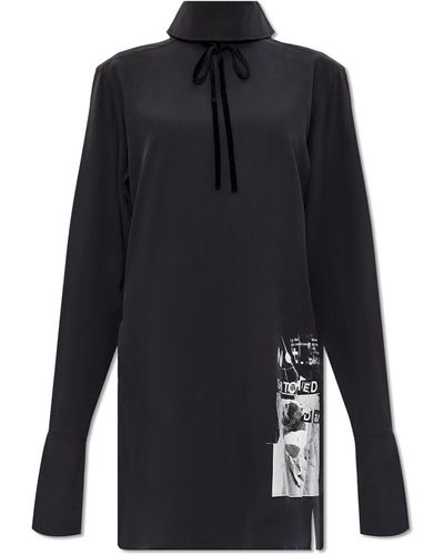 Maison Margiela Silk Shirt, - Black