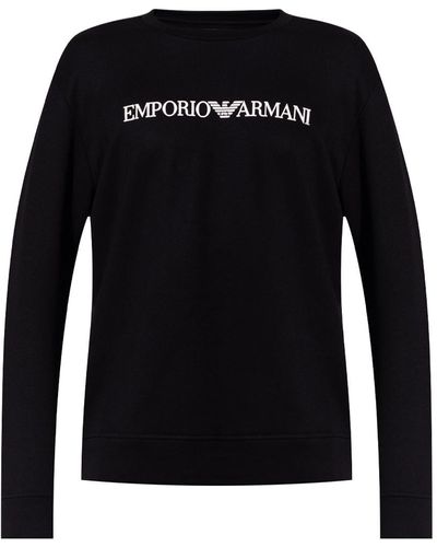 Emporio Armani Sweatshirt With Logo, - Black