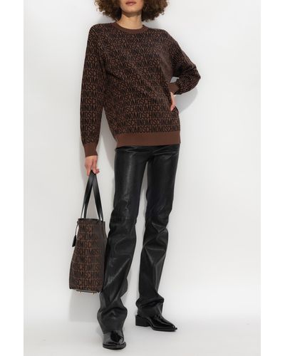 Moschino Sweater With Logo - Brown