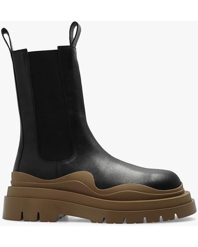 Bottega Veneta Tire Mid-calf Boots In Calf Leather - Black