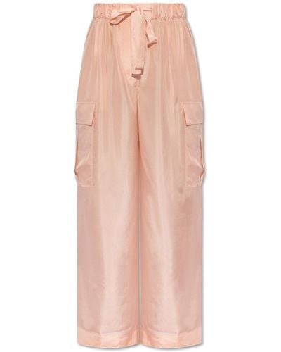 Zimmermann Silk Trousers, - Pink