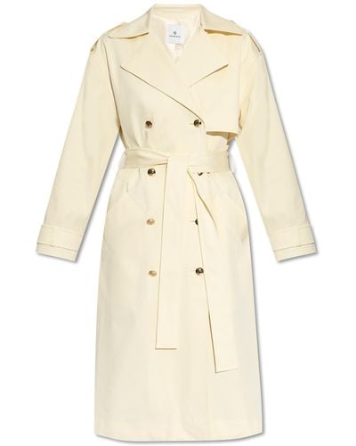 Anine Bing Cotton Trench Coat, - Natural