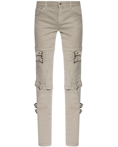 Blumarine Flared Jeans With Buckles - Grey