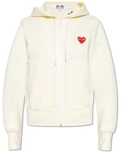 COMME DES GARÇONS PLAY Hoodie With Logo Patch - Natural