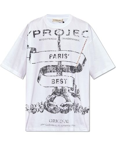 Y. Project Printed T-shirt, - White