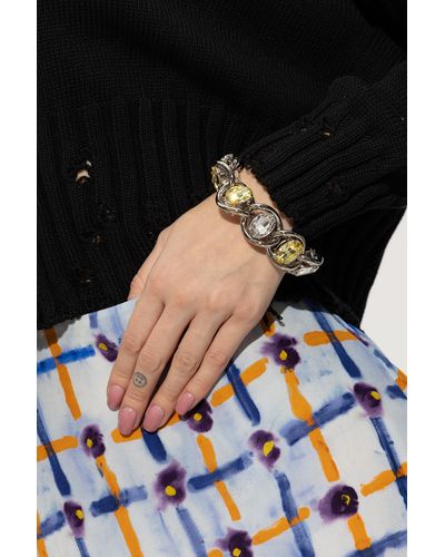 Marni Rhinestone-Embellished Bracelet - Metallic