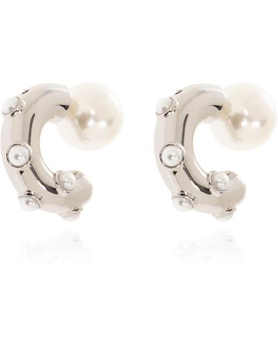 Marc Jacobs Brass Earrings, - White