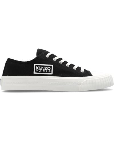 KENZO Logo-embroidered Trainers, - Black