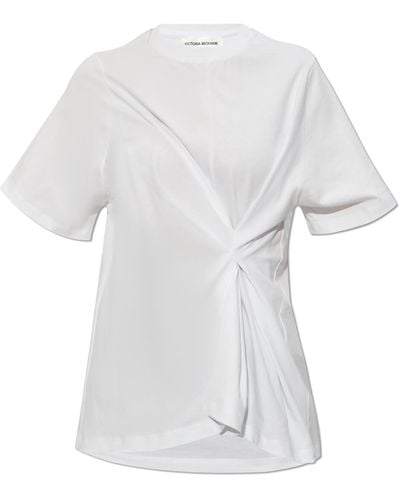 Victoria Beckham T-shirt With Gathering, - White