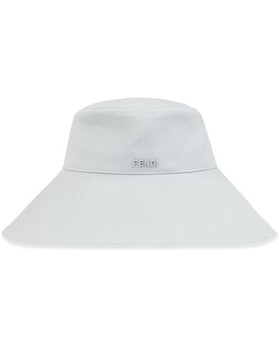 Fendi Hat With Logo - White