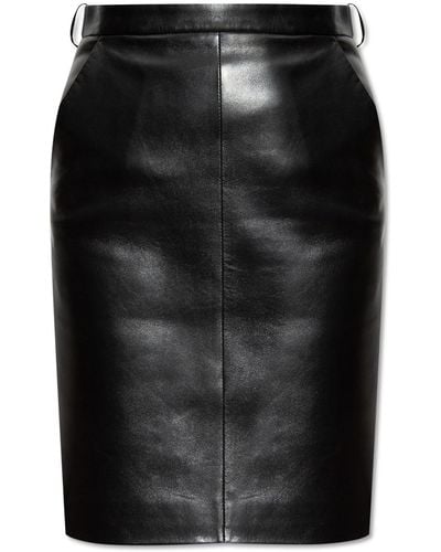 Saint Laurent Leather Skirt - Black