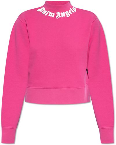 Palm Angels High Neck Sweatshirt - Pink