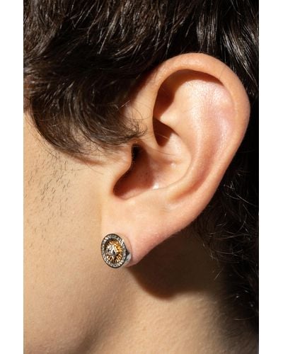 Versace Earrings With Logo - Black