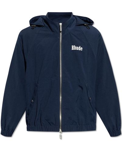 Rhude Lightweight Jacket With Logo - Blue