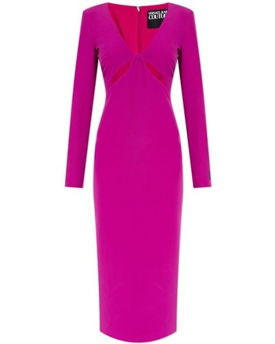 Versace Jeans Couture Dress With Decorative Cutouts - Pink