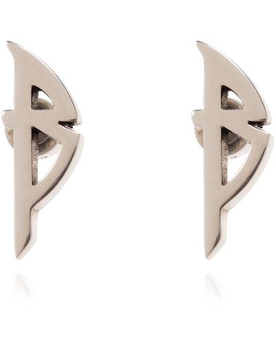 Balenciaga Brass Earrings, - Metallic