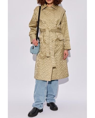 Moncler 'samare' Quilted Coat, - Natural