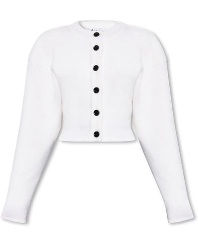 Alaïa Cardigan With Padded Shoulders - White