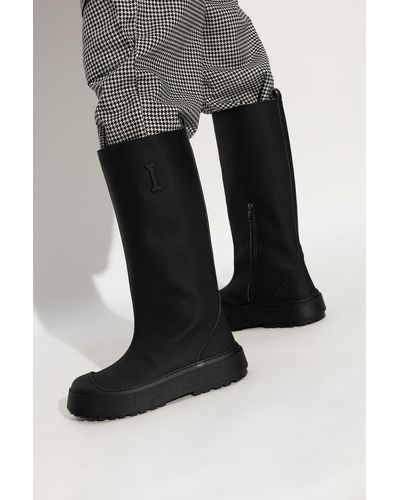 Iceberg Leather Ankle Boots - Black