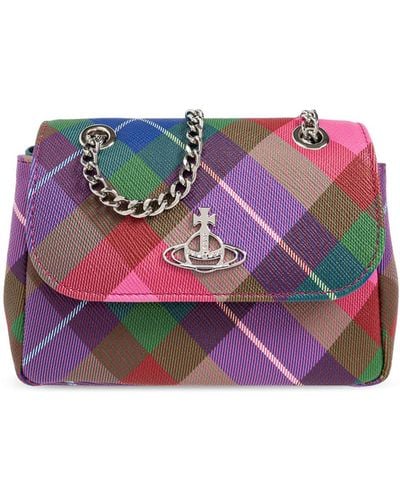 Vivienne Westwood Plaid Pattern Shoulder Bag, - Pink