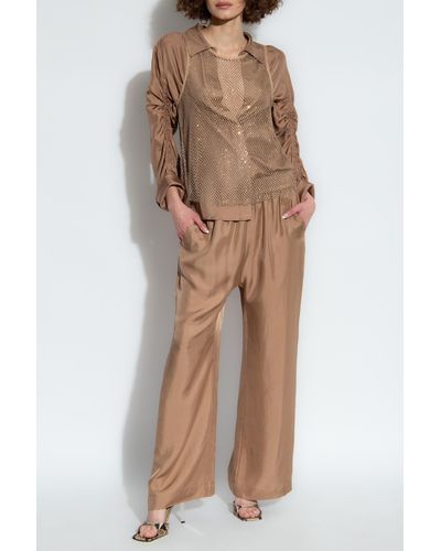 Munthe ‘Leslea’ Silk Shirt - Brown