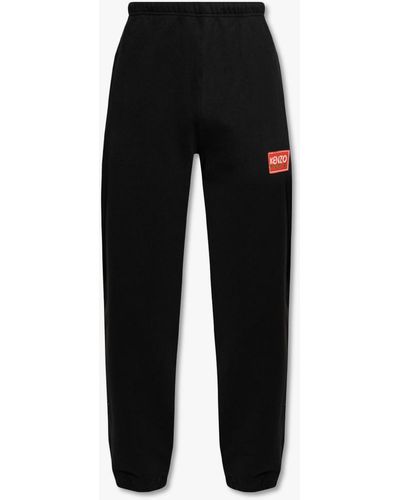 KENZO Joggers With Logo Patch - Black