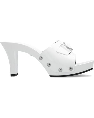 Versace Platform Slippers - White