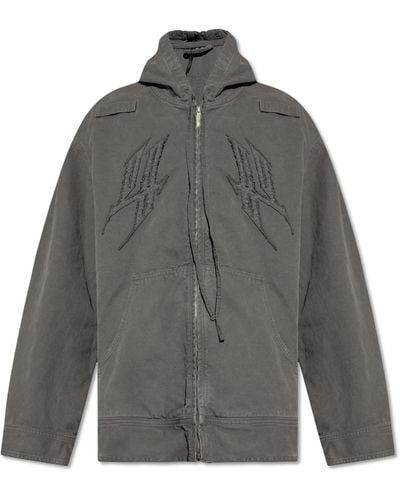 44 Label Group Hooded Jacket, - Grey