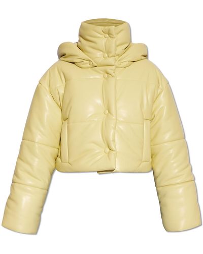 Nanushka 'aveline' Puffer Jacket From Vegan Leather, - Yellow