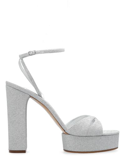 Casadei Glittery Platform Sandals - White