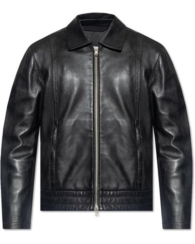 DIESEL 'l-hudson' Leather Jacket - Black