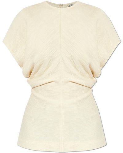 Totême Top With A Round Neckline., - Natural