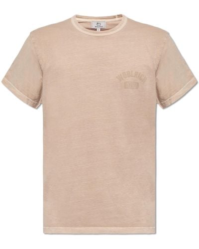 Woolrich T-shirt With Logo, - Natural