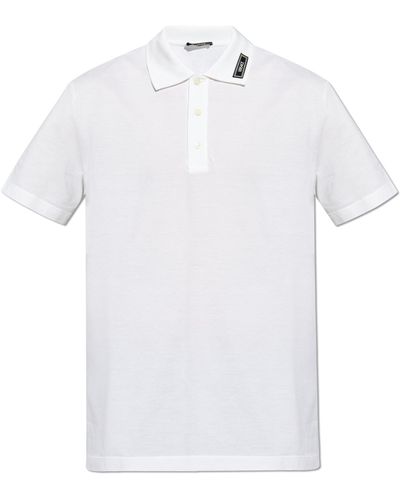 Versace Polo With Logo - White