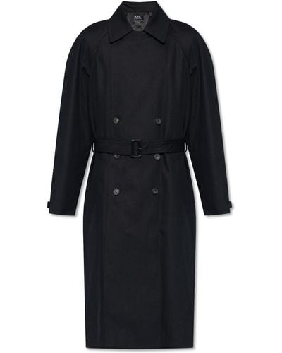 A.P.C. ‘Lou’ Double-Breasted Coat - Black