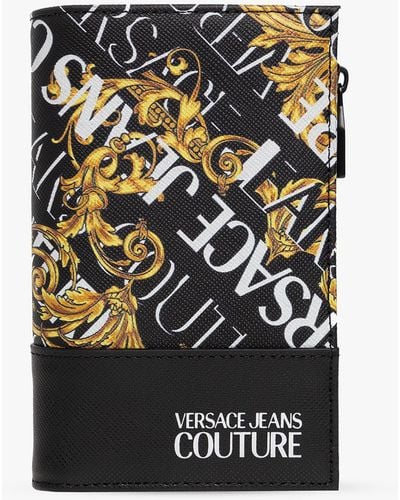 Versace Leather Folding Wallet - Black