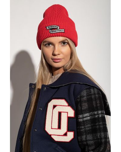Opening Ceremony Beanie With Logo - Red