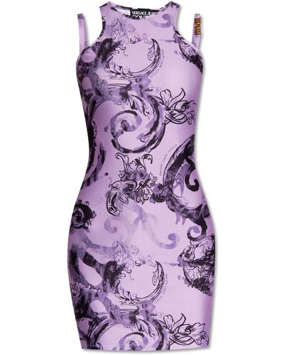 Versace Slip Dress, - Purple