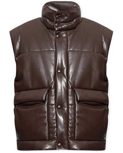 Nanushka ‘Jovan’ Vest From Vegan Leather - Brown