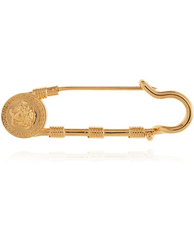 Versace Safety Pin Brooch - Metallic