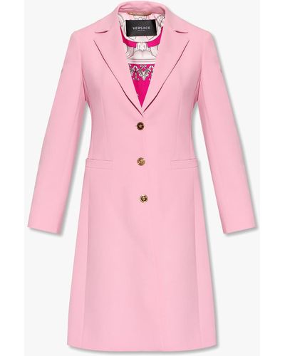 Versace Single-breasted Coat - Pink