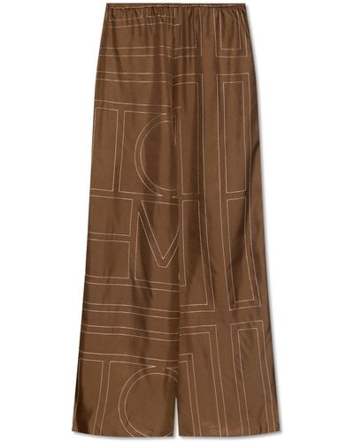 Totême Silk Trousers - Brown
