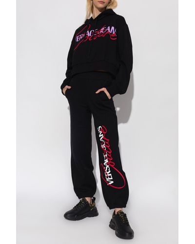 Versace Sweatpants With Logo - Black