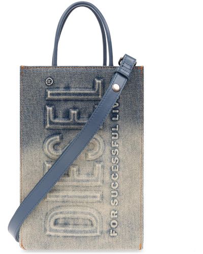 DIESEL 'dsl Shopper 3d M' Denim Shoulder Bag - Blue