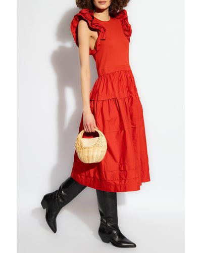 Ulla Johnson 'francine' Ruffled Dress, - Red